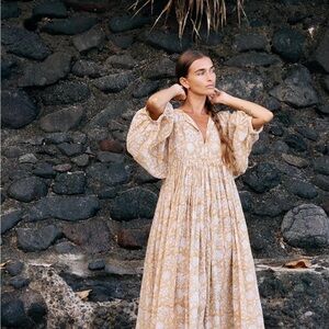 Daughters of India Kyra Midi Dress- Yellow